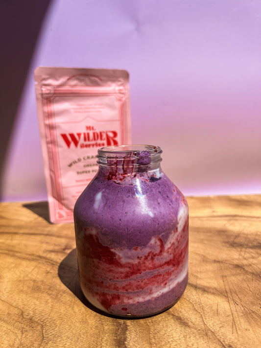 Wild cranberry and wild blueberry smoothie