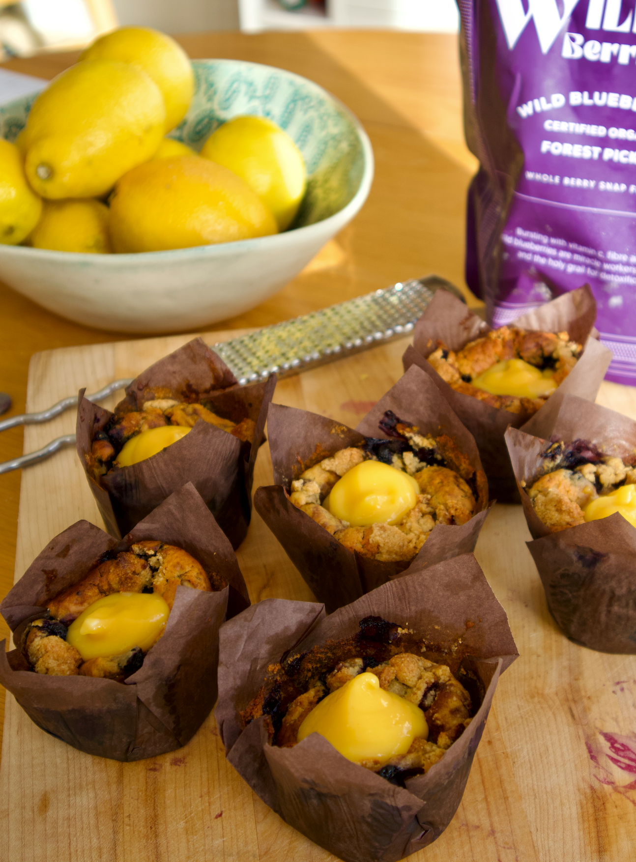 Lemon Curd Blueberry Muffins