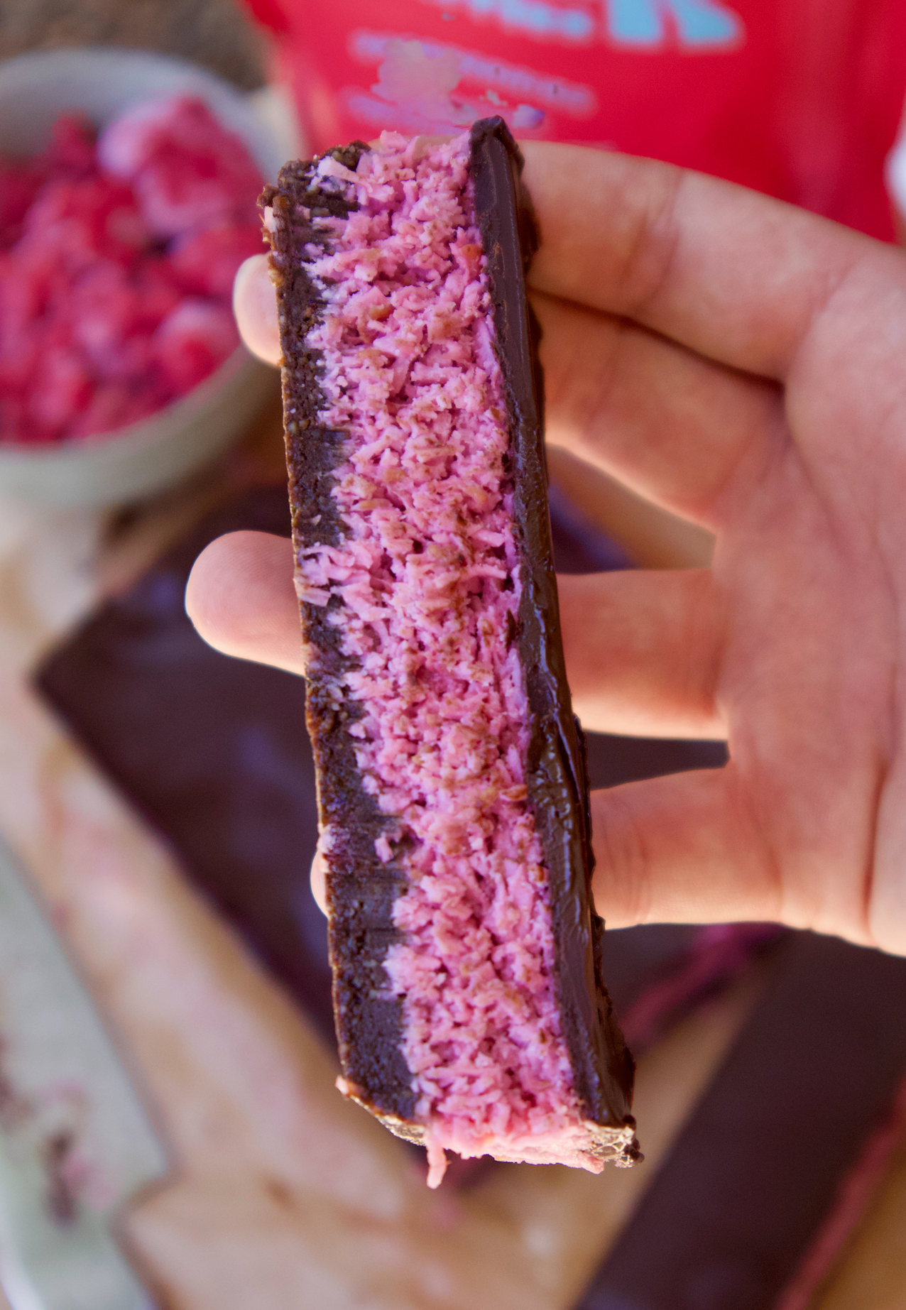 No Bake Raspberry Chocolate Bars