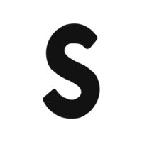 Black letter 'S' on a white background